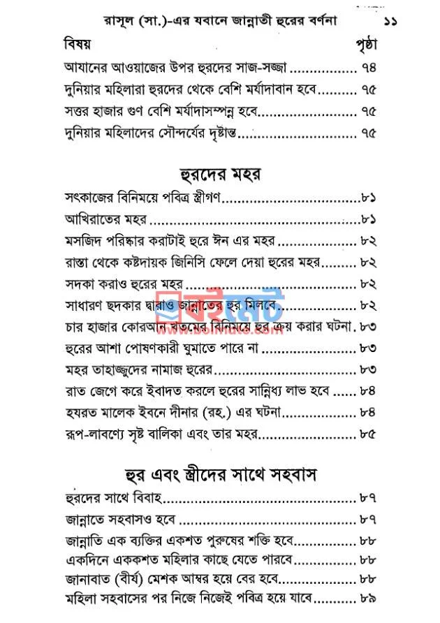জান্নাতী হুরের বর্ণনা PDF (Jannati Hurer Bornona) - ৫