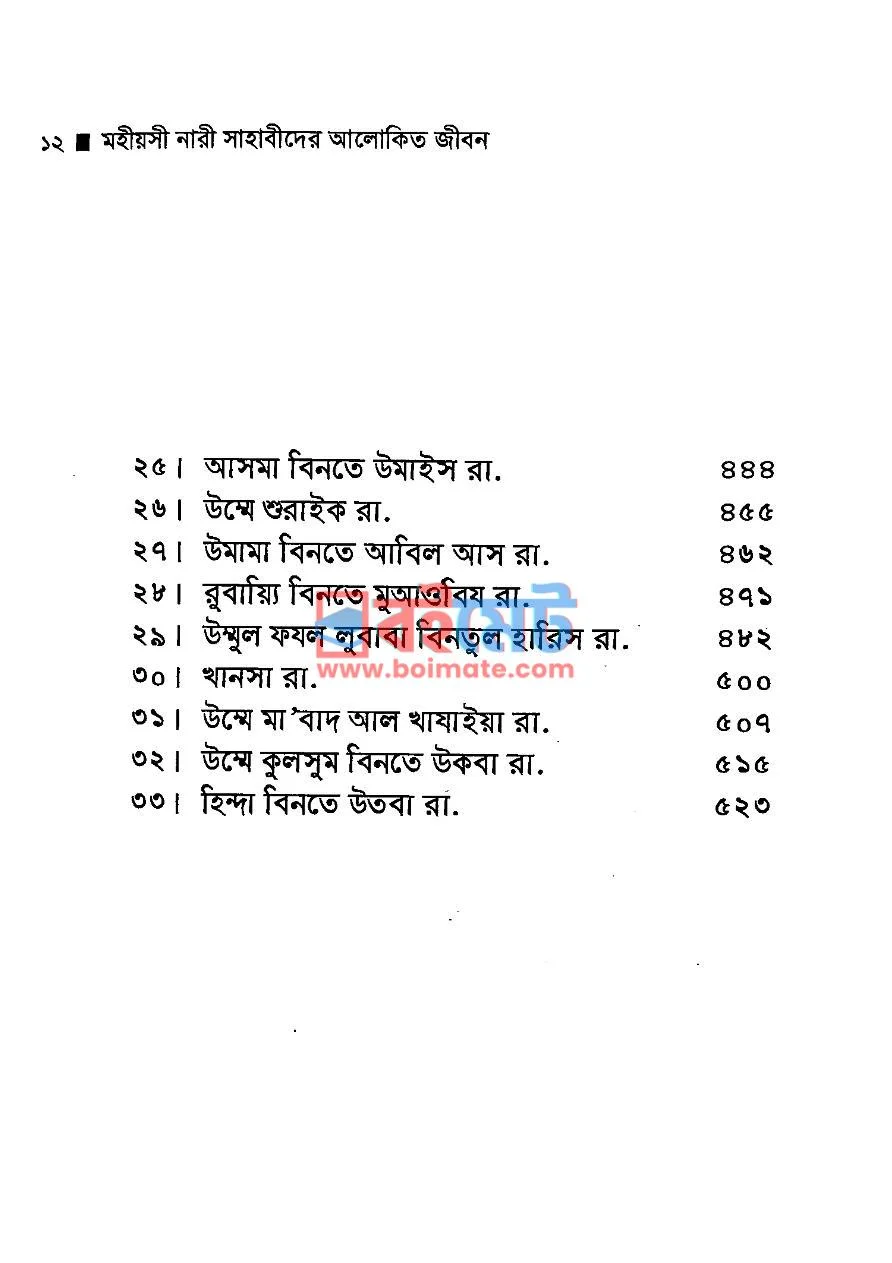 মহীয়সী নারী সাহাবীদের আলোকিত জীবন PDF (Mohiyosi Nari Sahabider Alokito Jibon) - ২