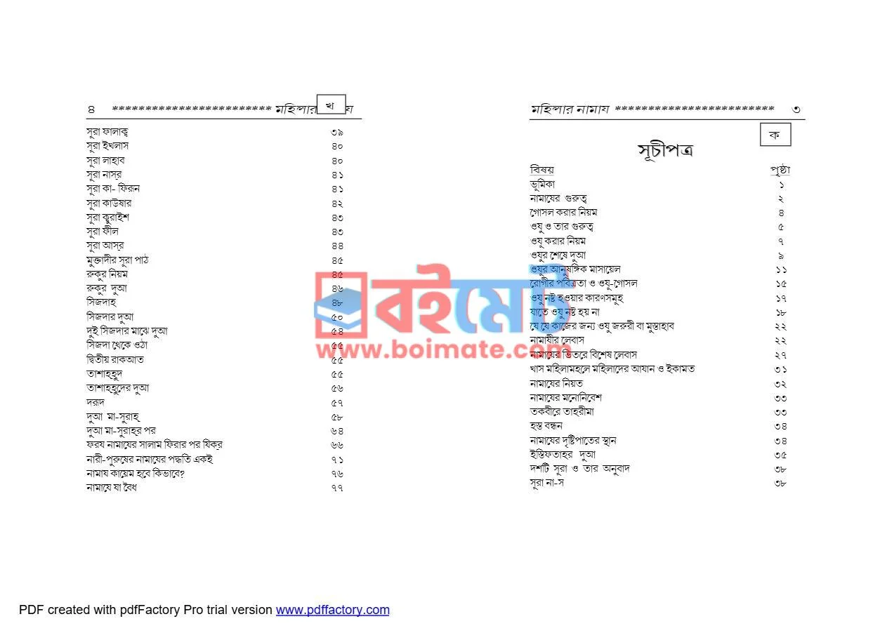 মহিলার নামায PDF (Mohilar Namaj) - ১