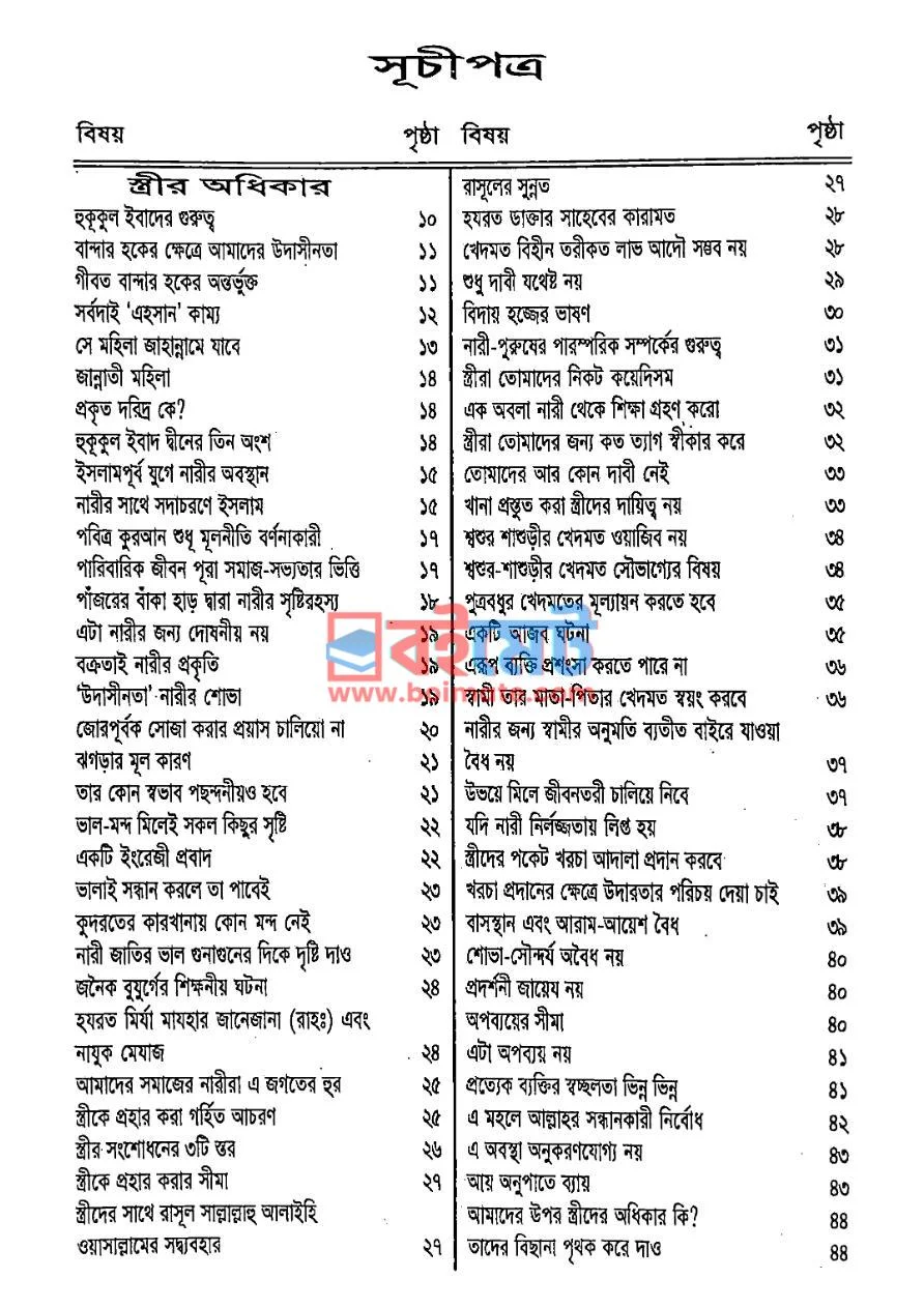 স্বামীর হক স্ত্রীর অধীকার PDF (Shamir Hok Strir Odhikar) - ১
