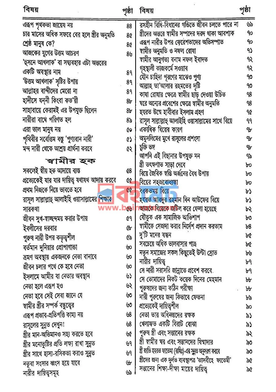 স্বামীর হক স্ত্রীর অধীকার PDF (Shamir Hok Strir Odhikar) - ২