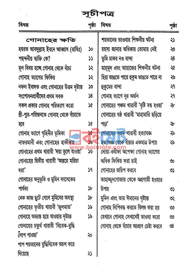 গোনাহের ক্ষতি: গোনাহ থেকে বাঁচার উপায় PDF (Gonaher Khoti) - ১