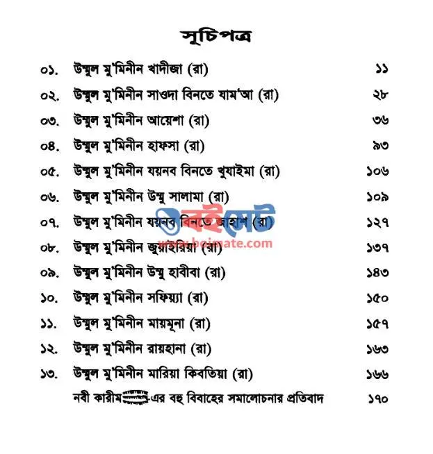 রাসূলূল্লাহ ﷺ এর স্ত্রীগণ যেমন ছিলেন PDF (Rasul ﷺ er Strigon Jemon Chilen) - ১