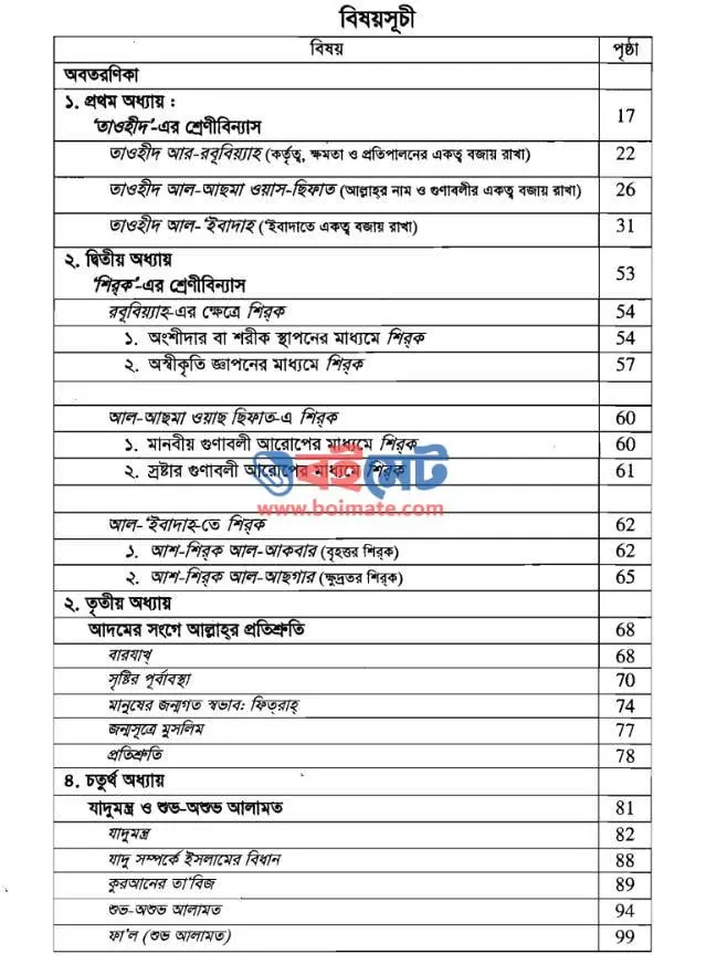 তাওহীদের মূল নীতিমালা PDF (Tawhider Mul Nitimala) - ১