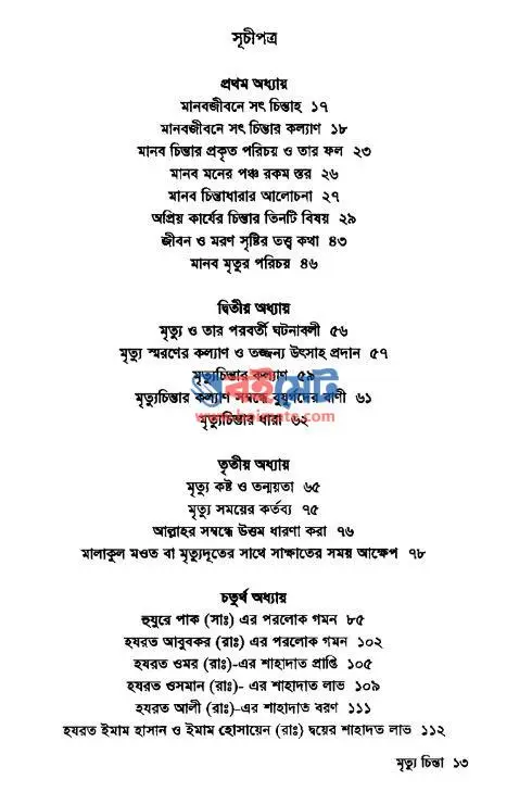 মৃত্যু চিন্তা PDF (Mrittu Chinta) - ১