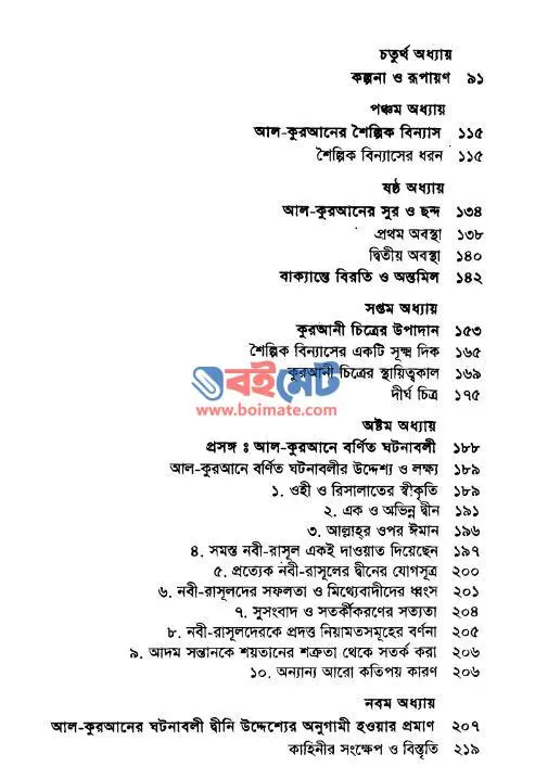 আল কুরআনের শৈল্পিক সৌন্দর্য PDF (Al Quraner Shoilpik Sundorjo) - সূচিপত্র ২