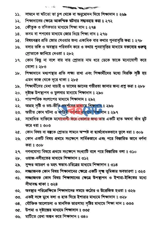রাসূলুল্লাহর ﷺ শিক্ষাদান পদ্ধতি PDF (Rasulullah ﷺ er Shikkhadan Poddhoti) - সূচিপত্র ৪