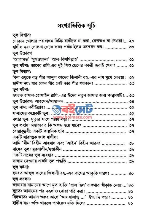 প্রচলিত ভুল PDF (Procholito Vul) - সূচিপত্র ১