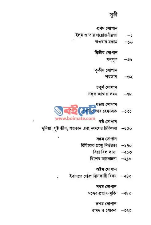 মিনহাজুল আবেদীন PDF (Minhajul Abedin) - সূচিপত্র ১