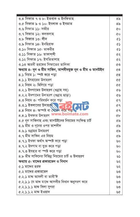 আল কুরআন তিলাওয়াতের নিয়ম-কানুন PDF (Al Quran Tilwater Noyom Kanun) - সূচিপত্র ২