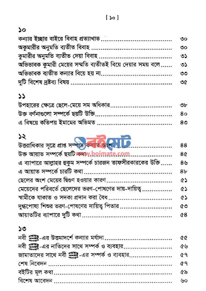 ইসলামের দৃষ্টিতে কন্যার মর্যাদা PDF (Islamer Dristite Konnar Morzada) - সূচিপত্র ২