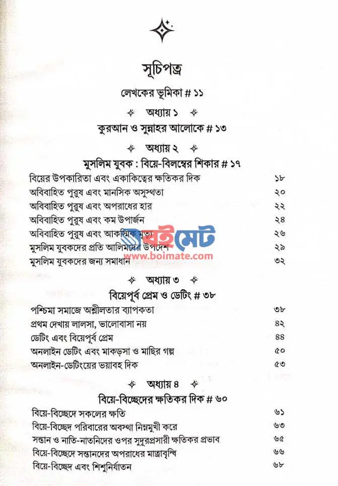 বিয়ে ও ডিভোর্স PDF (Biye o Divorce) - সূচিপত্র ১