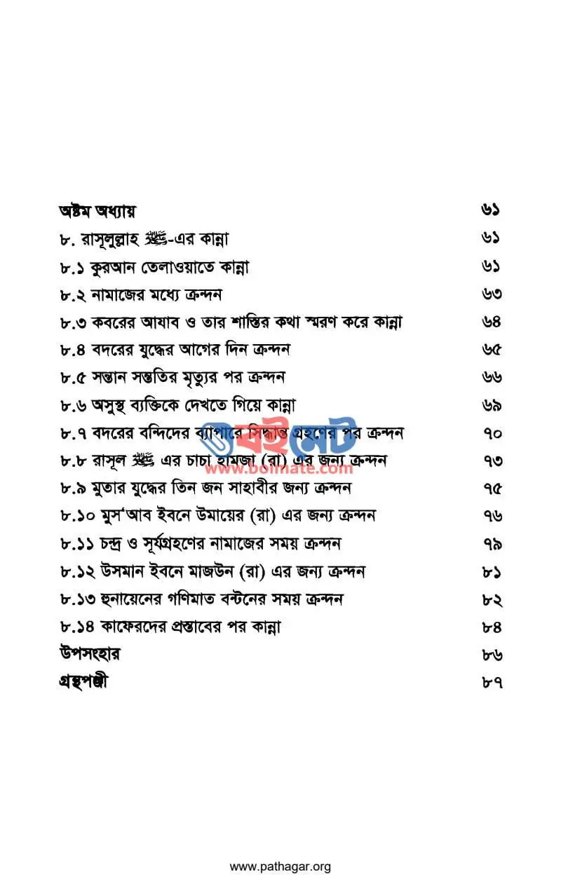 রাসূলুল্লাহ ﷺ এর কান্না PDF (Rasulullah Er Kanna) - ১