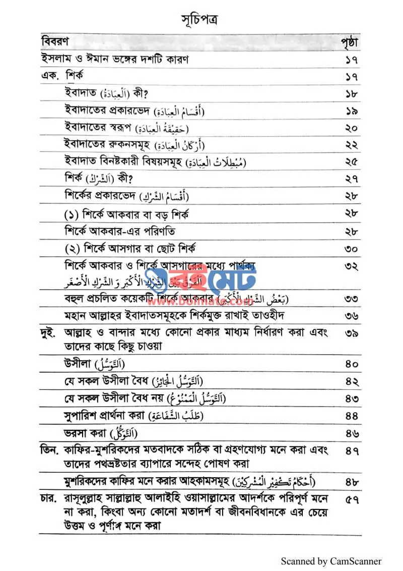 ইসলাম ও ঈমান ভঙ্গের কারণ PDF (Islam O Iman Vongger Karon) - ১