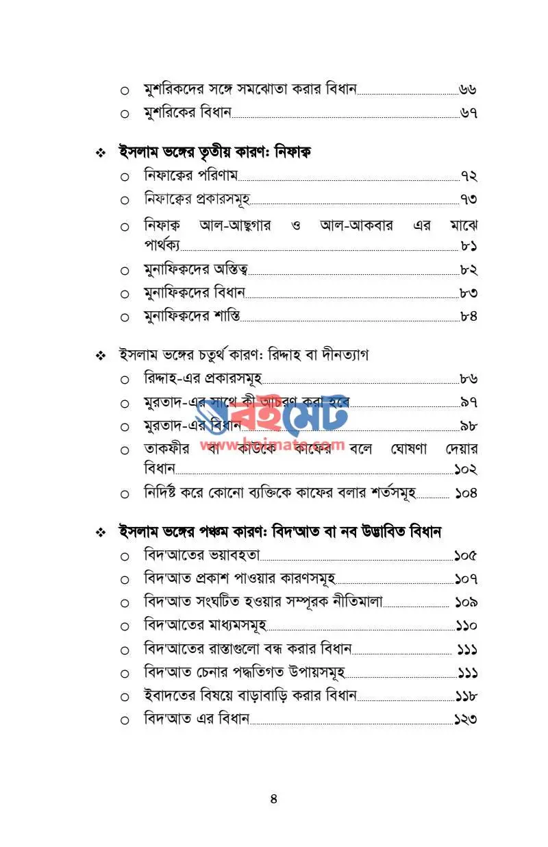 ইসলাম ভঙ্গকারী বিষয়সমূহ PDF (Islam Vongokari Bishoysomuho) - ২