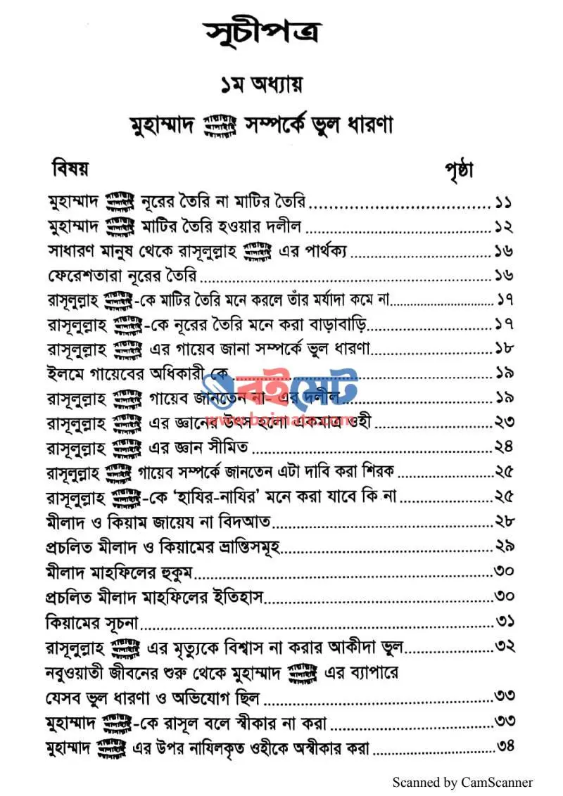 মুহাম্মাদ ﷺ সম্পর্কে ভুল ধারণা PDF (Mohammad ﷺ Somporke Vul Dharona) - ১