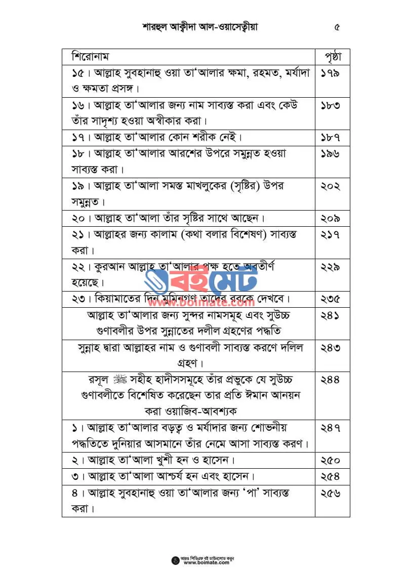 শারহুল আক্বিদাহ আল-ওয়াছিত্বীয়া PDF (Sharhul Akidah Al Wasitia) - ৩