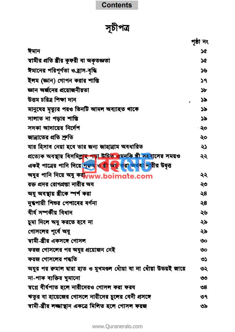 মহিলা বিষয়ক হাদীস সংকলন PDF (Mohila Bishoyok Hadis Songkolon) - ১