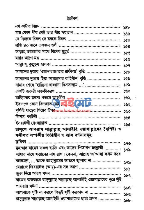 প্রচলিত জাল হাদীস PDF (Procholito Jal Hadis) - সূচিপত্র ৪