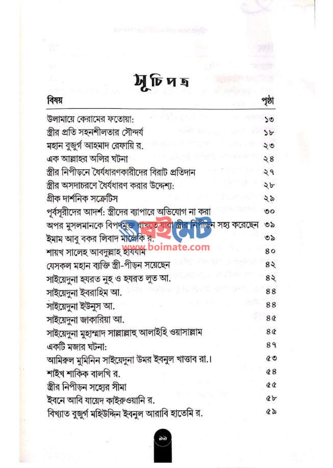 স্ত্রীদের সাথে নবী ও মনিষীদের আচরণ PDF (Strider Sathe Nobi O Monishider Achoron)