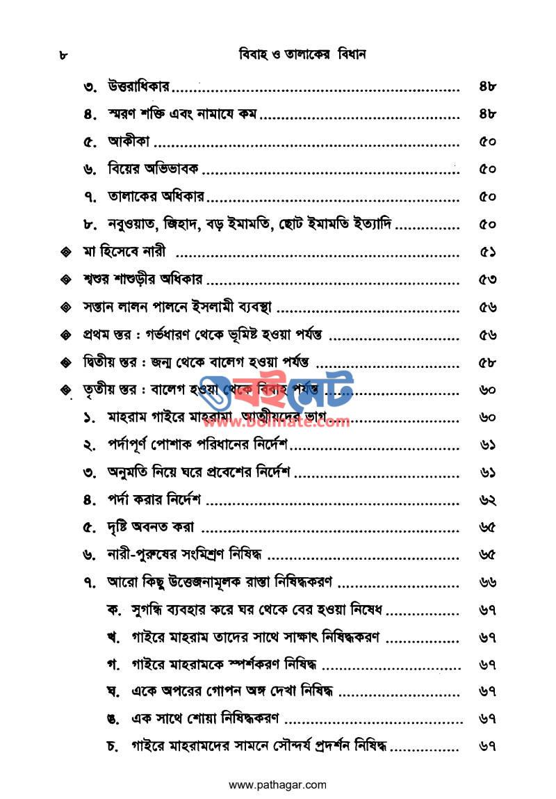 বিবাহ তালাকের বিধান PDF (Bibah Talaker Bidhan) - ২